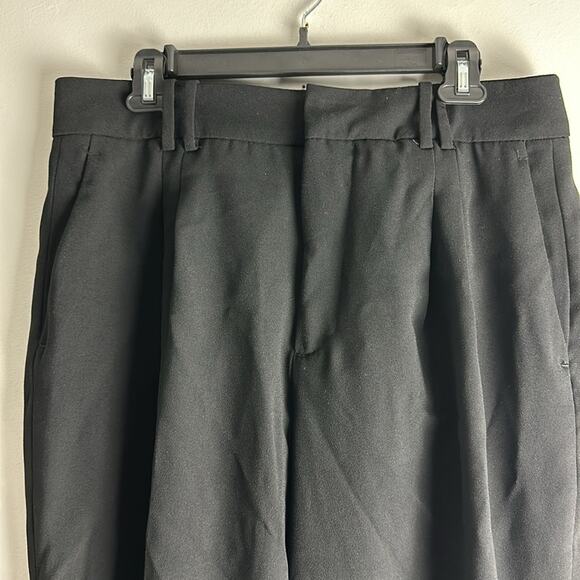 Zara High Waist Tapered Leg Trouser Pants Black Pleated Front  XXL - Picture 4 of 10